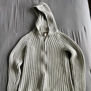 90’s Vintage J Crew Double Zip Mint Green Sweater Hoodie Size S/M